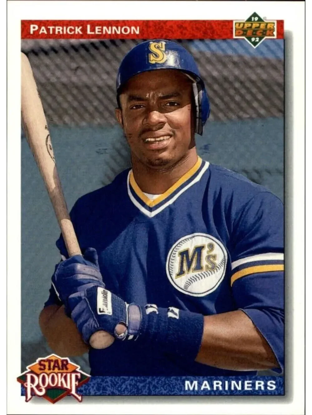 Patrick Lennon 1992 Upper Deck MLB #13 Star Rookies Card Seattle Mariners